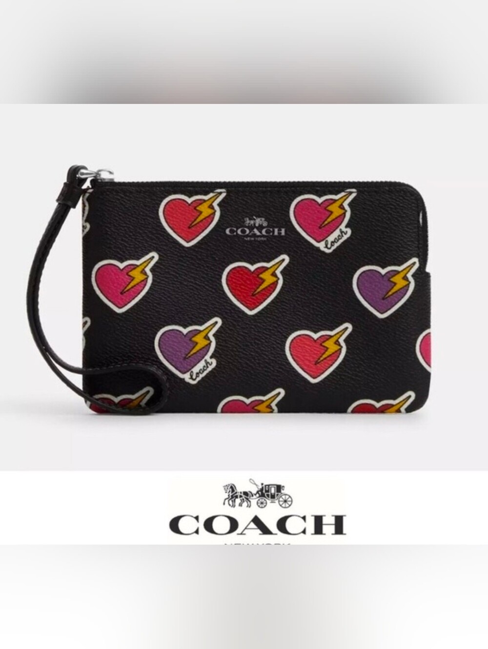 Coach Mollie Tote 25 Heart Bolt Print Crossbody Bag & Wristlet Combo - Picture 6 of 9